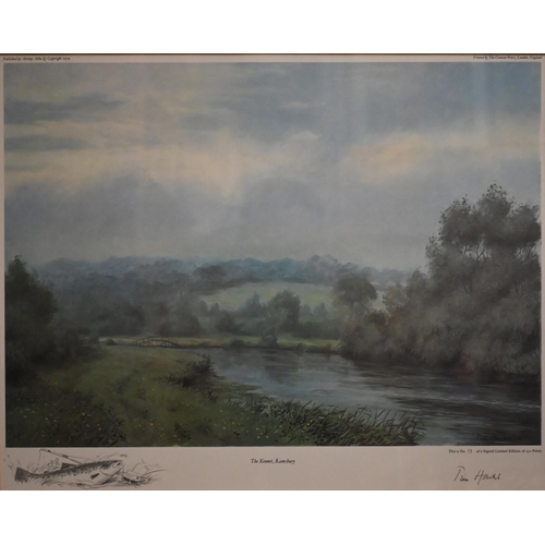 348 - #After Tim Hawes - four limited edition prints of river views - The Test, Park Stream at Houghton; T... 