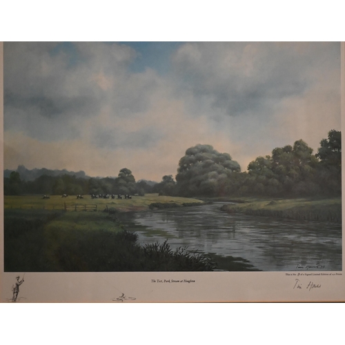 348 - #After Tim Hawes - four limited edition prints of river views - The Test, Park Stream at Houghton; T... 