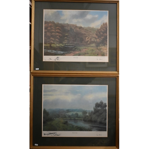 348 - #After Tim Hawes - four limited edition prints of river views - The Test, Park Stream at Houghton; T... 