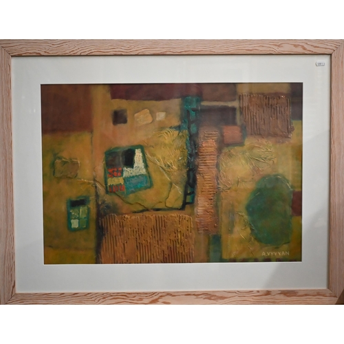 349 - Angela Vyvyan - Two oil on card studies - Old Gardens I and II, 43 x 63 cm (2)