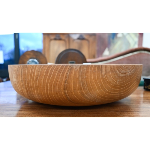 444 - A large spalted elm salad bowl