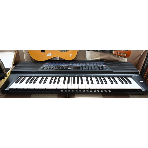 447 - A 3/4 sized classical acoustic guitar to/w Casio CT-656 Tonebank electronic keyboard and two antique... 