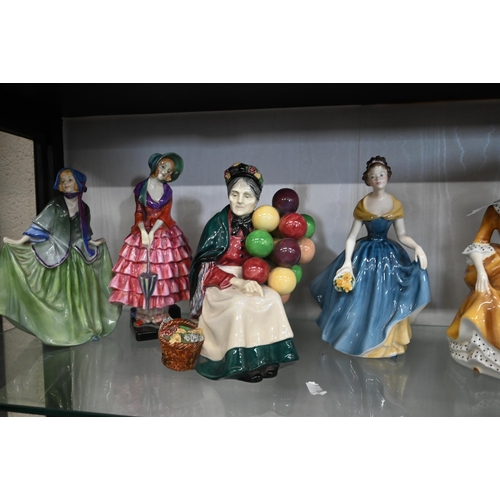 73 - Three vintage Royal Doulton figures - The Old Balloon Seller HN1315, Sweet Anne HN1453 and Priscilla... 