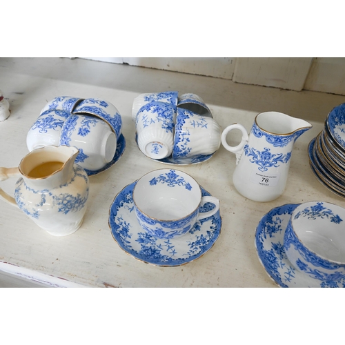 76 - Victorian blue and white part tea service and similar china