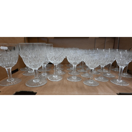 94 - A complete suite of Webb's cut drinking glasses for eight comprising red wine, white wine, port and ... 