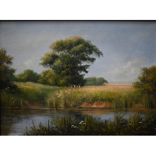 338 - Mercier - West Wittering & Chichester Lake views, oil on canvas, sigend, 29 x 39 cm to/w River v... 