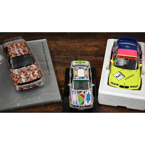 223 - Two BMW Art Car Museum Edition scale model cars - Michael Jagamara Nelosn BMW M3 Group A. 1989; Esth... 