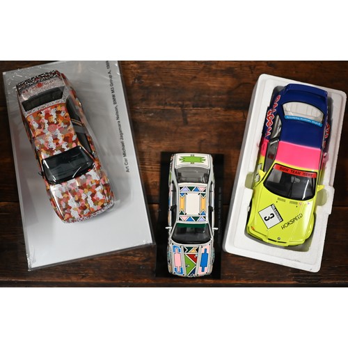 223 - Two BMW Art Car Museum Edition scale model cars - Michael Jagamara Nelosn BMW M3 Group A. 1989; Esth... 