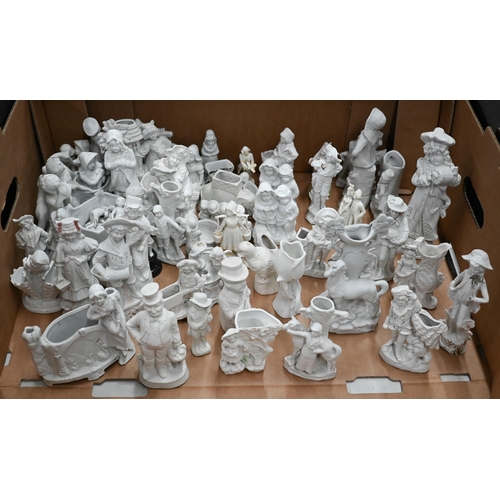 71 - Large collection of Continental bisque porcelain figurines (box)