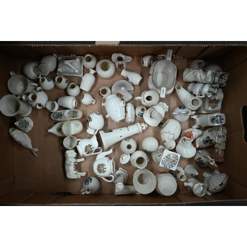 80 - Collection of approx 130 Goss and other crested china ornaments to/w various other souvenir china (2... 