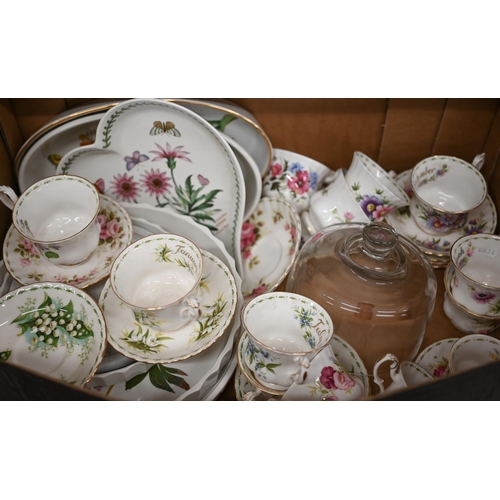 74 - Set of twelve Royal Albert Flower of the Month series tea cups and saucers and a matching coffee cup... 