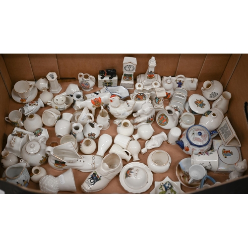 80 - Collection of approx 130 Goss and other crested china ornaments to/w various other souvenir china (2... 