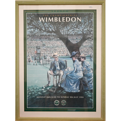 321 - Thirteen Wimbledon Championship framed posters, approx 83 x 63 framed size, 1995, 1997, 1998, 2000, ... 