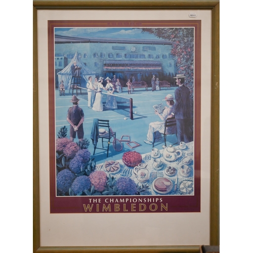 321 - Thirteen Wimbledon Championship framed posters, approx 83 x 63 framed size, 1995, 1997, 1998, 2000, ... 