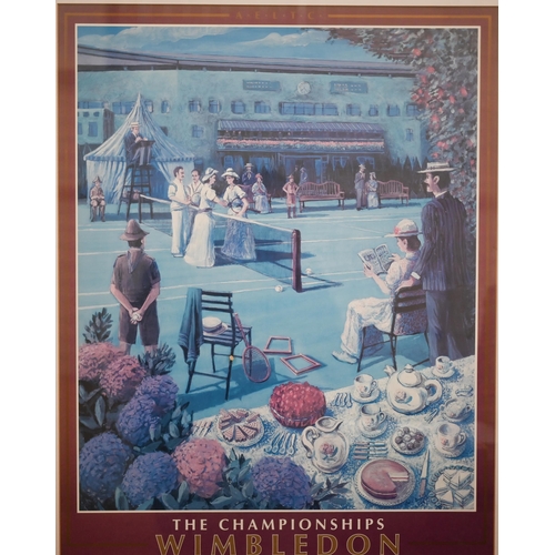 321 - Thirteen Wimbledon Championship framed posters, approx 83 x 63 framed size, 1995, 1997, 1998, 2000, ... 