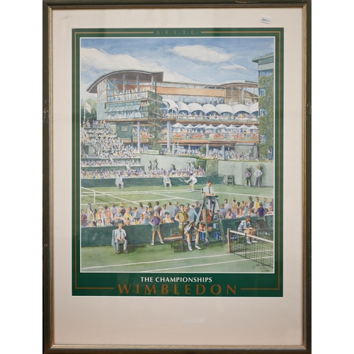 321 - Thirteen Wimbledon Championship framed posters, approx 83 x 63 framed size, 1995, 1997, 1998, 2000, ... 