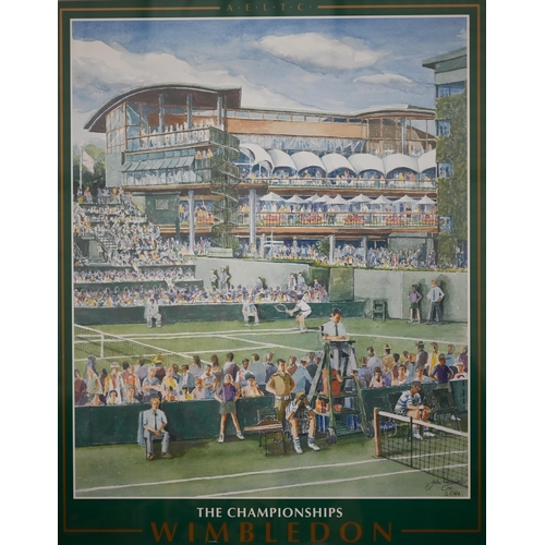 321 - Thirteen Wimbledon Championship framed posters, approx 83 x 63 framed size, 1995, 1997, 1998, 2000, ... 