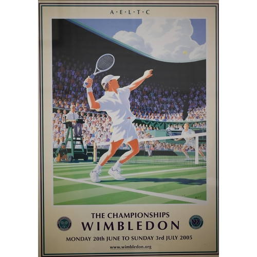 321 - Thirteen Wimbledon Championship framed posters, approx 83 x 63 framed size, 1995, 1997, 1998, 2000, ... 