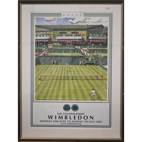 321 - Thirteen Wimbledon Championship framed posters, approx 83 x 63 framed size, 1995, 1997, 1998, 2000, ... 