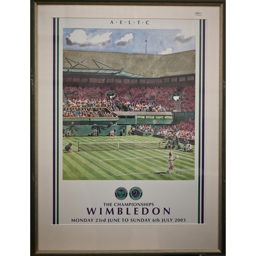 321 - Thirteen Wimbledon Championship framed posters, approx 83 x 63 framed size, 1995, 1997, 1998, 2000, ... 