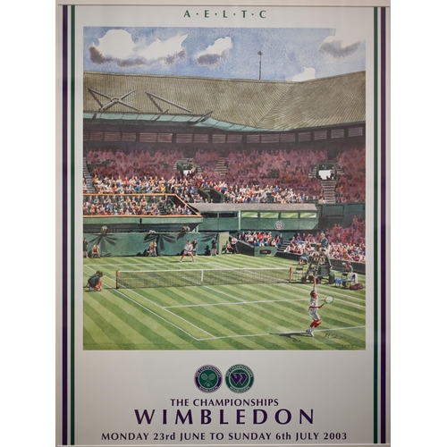 321 - Thirteen Wimbledon Championship framed posters, approx 83 x 63 framed size, 1995, 1997, 1998, 2000, ... 