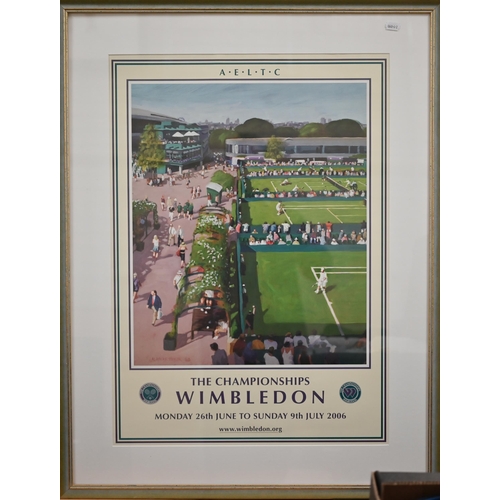 321 - Thirteen Wimbledon Championship framed posters, approx 83 x 63 framed size, 1995, 1997, 1998, 2000, ... 