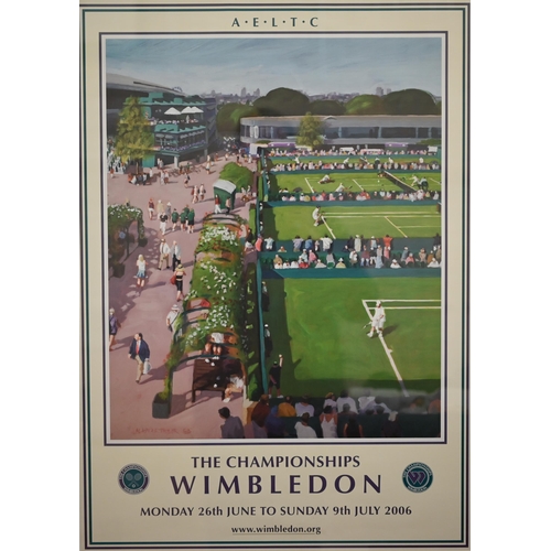 321 - Thirteen Wimbledon Championship framed posters, approx 83 x 63 framed size, 1995, 1997, 1998, 2000, ... 