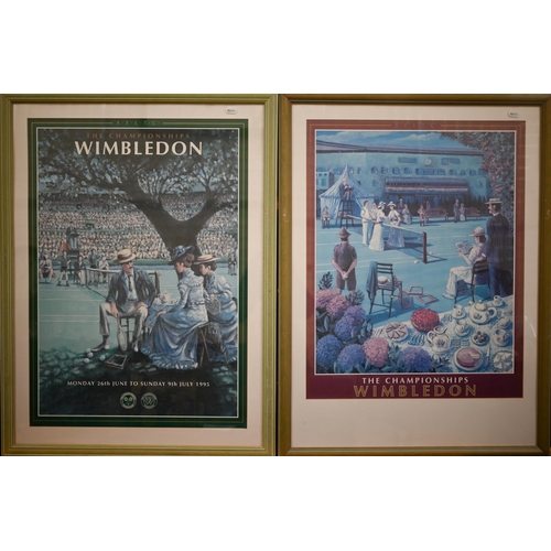 321 - Thirteen Wimbledon Championship framed posters, approx 83 x 63 framed size, 1995, 1997, 1998, 2000, ... 