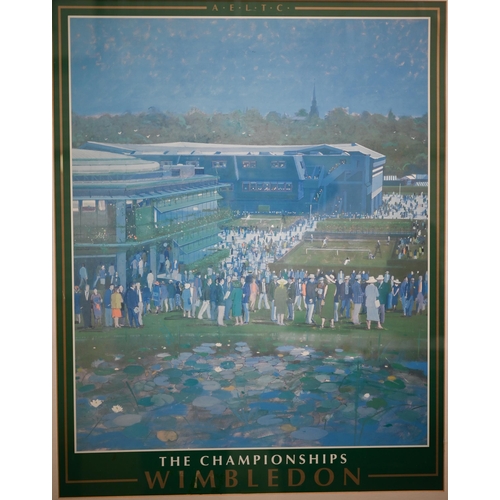 321 - Thirteen Wimbledon Championship framed posters, approx 83 x 63 framed size, 1995, 1997, 1998, 2000, ... 