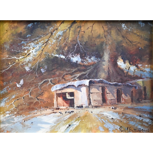 324 - Neil Bartlett - Old Dog Kennels, New Zealand, oil on board, signed and dated 2002, 21 x 28 cm and&nb... 