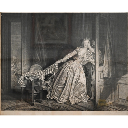 330A - Four early 19th century French etchings - Le Couché de la Mariée, Le Petit jour and L'Enlevement Noc... 