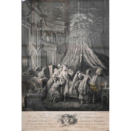 330A - Four early 19th century French etchings - Le Couché de la Mariée, Le Petit jour and L'Enlevement Noc... 