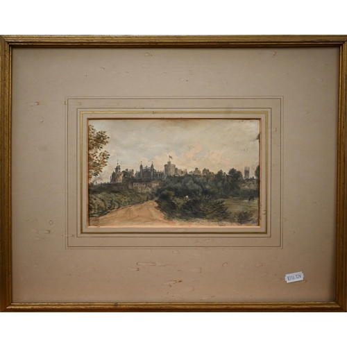 342 - William Crotch (1775-1847) - 'Windsor Castle', watercolour, 13.5 x 22 cm (unglazed), Spink & Son... 