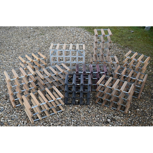 41 - Twelve wood/steel wine racks, various sizes (12)