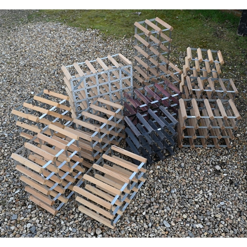 41 - Twelve wood/steel wine racks, various sizes (12)
