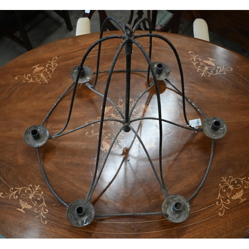 479 - A six-sconce basket chandelier, 56 cm high