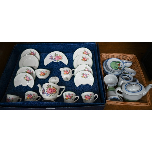 51 - A child's floral-painted tea set in original box to/w a Chinese toy tea set (2)
