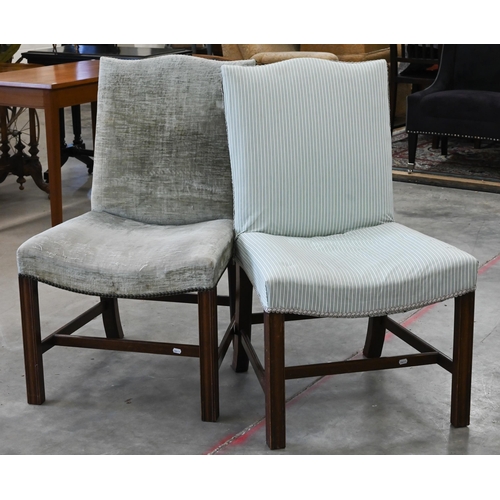 512 - A pair of Georgian style side chairs (non matching fabric)