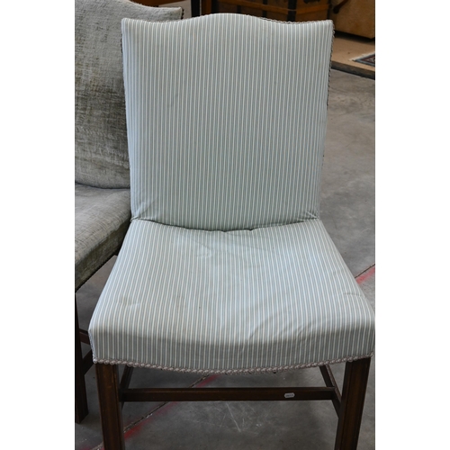 512 - A pair of Georgian style side chairs (non matching fabric)