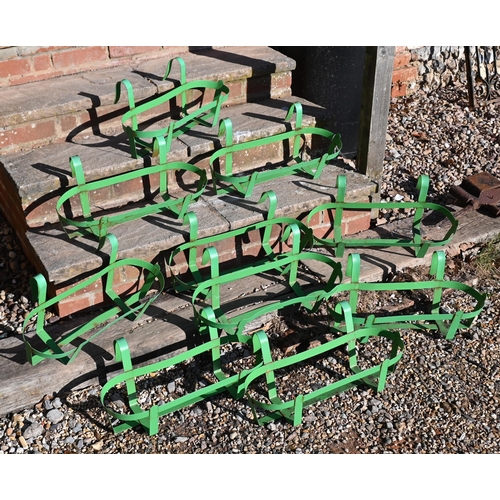 7 - Ten green painted fence hanging planter frames  (10)