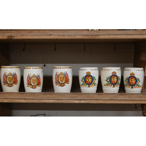 71 - # Pair of Minton Pottery 1935 Jubilee beakers and a similar Soho pottery beaker to/w three Myott 193... 