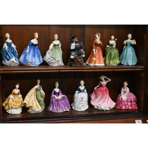 73 - Twelve Royal Doulton china figures of ladies - Enchantment HN2178, Fleur HN2368, Julia HN2705, Fair ... 