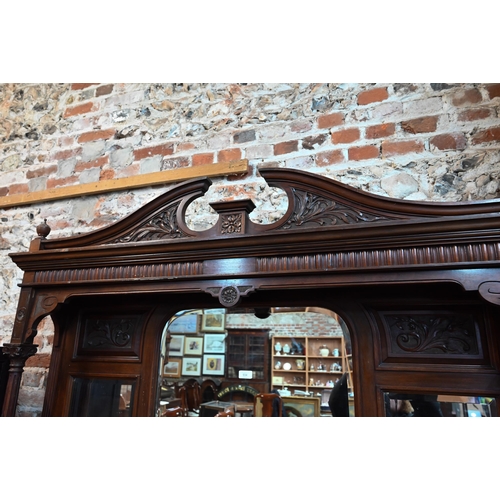 990 - Maple & Co Ltd, an Aesthetic Movement mirror backed sideboard with original cellarette fittings,... 