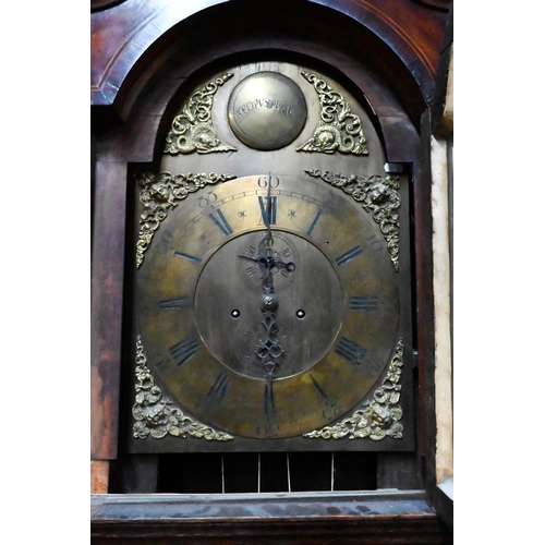 1004 - A George III 8-day mahogany and oak longcase clock, with engraved roman numeral brass dial and pierc... 