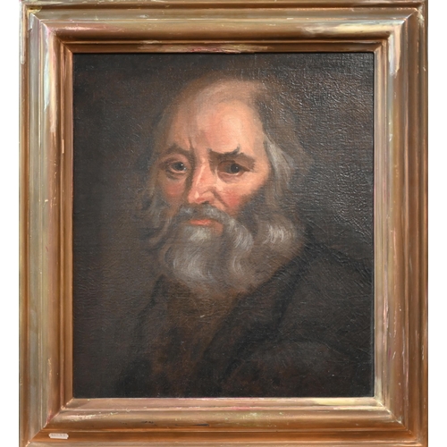 756 - A late 17th/early 18th century portrait of an old man with beard, oil on canvas, 43 x 38 cm