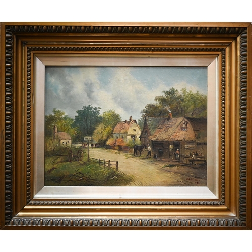 787 - A H Vickers (1834-1919) - The old inn at Melford near Ipswich, oil on canvas, signed and dated 1911 ... 