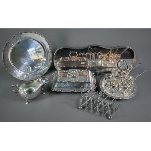 10 - Edwardian patent electroplated toast rack with concertina action and other plated items, inc drinks ... 