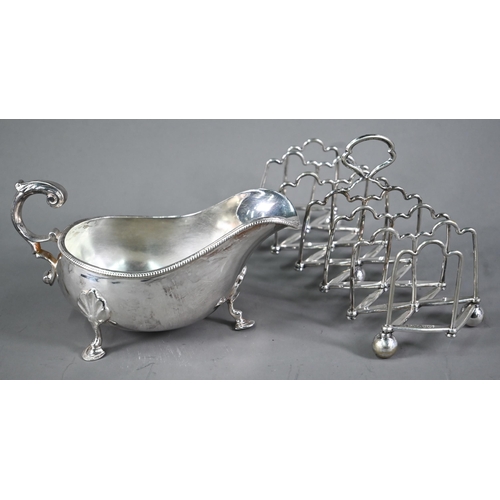 10 - Edwardian patent electroplated toast rack with concertina action and other plated items, inc drinks ... 
