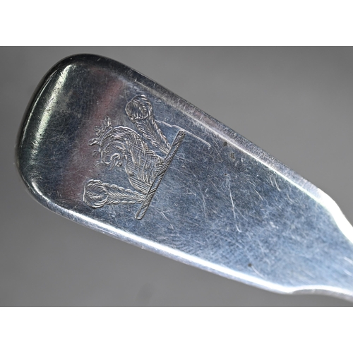 112 - A George III silver fiddle pattern fish slice with pierced blade, Sarah and John William Blake, Lond... 