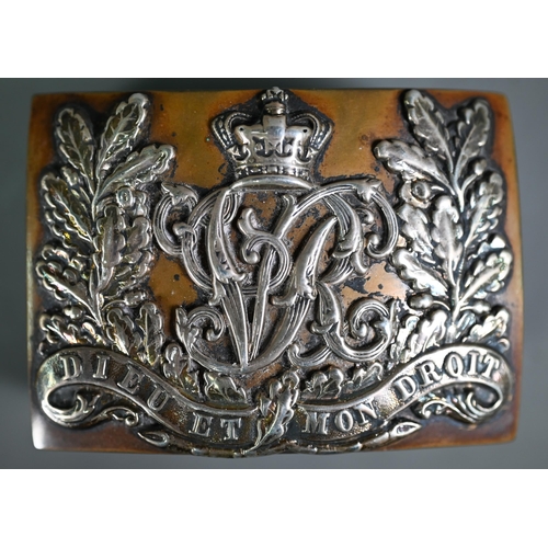 137 - A silver cigarette box, mounted with Highland Light Infantry Regimental badge, S.M. Levi Ltd, Birmin... 